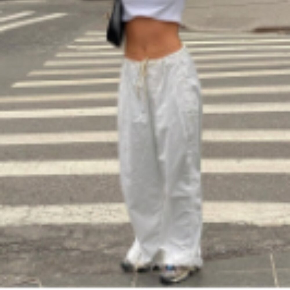 Low Rise Cargo Parachute Pants